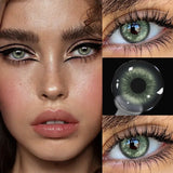 14.20mm Brown Colored Contact Lenses 6-Month Use Soft Limbal Ring Brown Blue Natural Lens For Daily Wear with Free Len