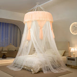 New Hung Dome Bed Canopy Mosquito Net for Girl Women Lace Yarn 2 Layers Round Dome Tent Curtain Room Decor