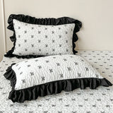 1 Pair Clip Cotton Pillow Cover with Lace 48cmx74cm Girls Use Pillowcases High-end Pillow Core Covers Household Use Bedding