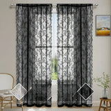 2pcs French Lace Window Screen Semi Blackout Lace Curtain Home Textile Sunshade Curtain Suitable for All Seasons