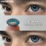 2pcs Half-Year Colored Contacts for Men Big Diameter Glossy Lenses Blue Green Purple Cosplay High