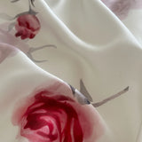 Rose Prints Luxury Bedding Set Premium 600TC Lyocell Bamboo Fiber Soft Silky Duvet Cover Flat/Fitted Bed Sheet Pillowcases 4Pcs