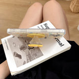 3D Cute Flower Grid Magnetic Grip Tok Phone Case for iPhone 17 16 15 14 13 Pro Max Wireless Charge For Magsafe Holder Cover