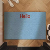 Vibrant Solid Color Hello Letter Doormat Wire Loop Cuttable Entrance Welcome Carpet Anti-Dust Indoor Outdoor Home Mat