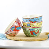 Creative Ceramic Bowl Household Rice Bowl 4.7 Inch Bird Pattern Tableware