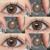 2PCS Myopia Eye Brown Lenses Contact Lenses for Eye Natural Brown Pupils Beauty Cosmetic Contacts Color Lenses Yearly