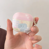 Pink Polka Dots Cartoon Cute Elephant Pattern New Silicone Earphone Case For Apple AirPods Pro 2 3 4 1 Soft Protective Cover