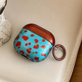 Semi-Transparent Blue-Brown Leopard Print + Ring Earphone Case Suitable for Apple for Airpodspro2 Case/For Airpodspro Case/For Airpods4 Case/For Airpods3 Case/For Airpods2 Case/Fashionable Women's Earphone Case/Simple Earphon