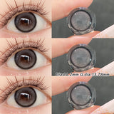 1 Pair Glossy Black Colored Contact Lenses 14.5mm Big Eyes Lenses For Daily Party Makeup Student of the Year Natural