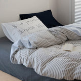 Ikeehome  Mixed Color Cotton Bedding Set Plain Cotton Waed Fabric Color Woven Design Dormi Tee Piece Set Pure Cotton Bed Canopy