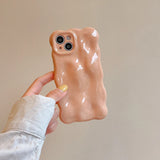 3D Wave Pattern Phone Case For iphone 15 14 13 12 11 Pro Max INS Candy Color Fashion Soft Silicone Shockproof Back Cover Cases