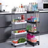 Push Trolley Shelf Floor Multi-layer Bathroom Living Room Crevice Space Saving Snack Storage Trolley Kitchen Spice Crevice Shelf