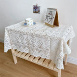 Korean White Lace Hollow Tablecloth Retro France Embroidered Flower Table Cover Cloth Home Wedding Party Decorative Supplies