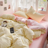 Solid Color Bedding Set Kids Twin Full Queen Size Washed Cotton Single Couple Duvet Cover Set Quilt Cover Pillowcases Bed Linen