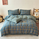 New All-cotton Washed Cotton Printed Checkered Quilt Cover Skin-friendly and Breathable Duvet Cover Without Pillowcase