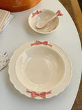 Anmuli Cerc Dert Plate with Underglaze Color  Knot Bead Trimmed Multifunctional Di Korean Sle from Mainlan...