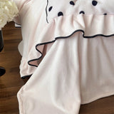 Winter Fleece Bedding Set Warm Bed Linens Sheet Pillowcase Duvet Cover Set Underwear