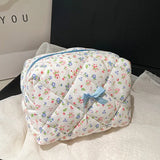 Flower Quilted Fashion Makeup Storage Bag Portable Travel Organizer Cosmetic Toiletry Pouch Cute Make Up Handbag Clutch Purse
