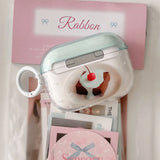 korea cute cake pattern transparent white polka dots earphone case for airpods 1 2 3 4 pro 2 wireless headphone cover