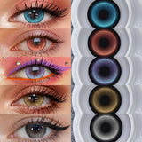 14.2mm Half Yearly Colored Contact Lenses Multichrome Natural Anime Cosplay Contacts for Daily Eye Beauty
