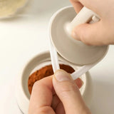 1/3 pcs Glass Seasoning Bottle With Telescopic Spoon Household Kitchen Salt Storage Box Leak Proof and Moisture-proof