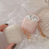 Dreamy Pearl Shell Soft Case For AirPods 4 3 2 1 Pro 2 2nd Cover Funda Wireless Headphone Coque Accessories Box With Keychain