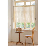 Retro Coffee Cotton Linen Kitchen Half Door Decorative Partition Linen Short Curtains