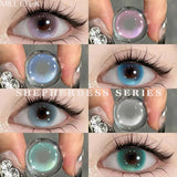 New 1pair Cosplay Colored Contact Lenses 2Pcs Halloween Anime Cyber Pink Color Contacts with Power 6-12 Months