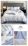 Flower Printed Duvet Cover Set Satin Silk Bed Cover Sets for Summer Queen/King Size Silky plumones de cama Coolling Bedding Set