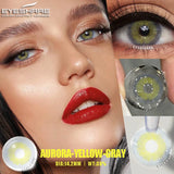 1pair Natural Colored Contact Lenses Brown Eye Lenses Gray Makeup Eyes Pupils Lens Yearly Green Beautiful Pupils Yearly