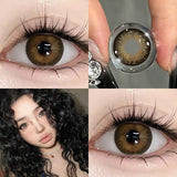 2pcs New Colored Contact Lenses for Eye Anime Eye With Degree Black Contacts Lenses Halloween Pupils Makeup Contact