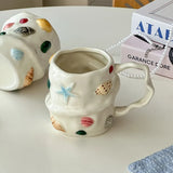 300ml Milk Cup Seashell Ceramic Mug Ocean Themed 3D Coffee Cup Cute Gift for Women/Men Handmade Festival Gift Kitchen Accessorie