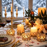Crystal Votive Candle Holders Tealight Jewel Bowl Stands Decorative Centerpiece for Wedding Party Home Table Decor