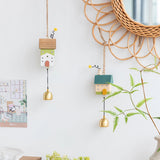 Nordic Wood House Wind Chime Handmade Hanging Bell Door Handle Wall Kids Room Decorations Garden Home Office Nursery Decor