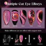 Purple Cat Eye Gel Polish Bright Magnetic Nail Gel Soak Off UV LED Semi Permanent Varnish Nail Art DIY Popular Color
