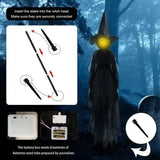 Interactive Light-Up Witch Decoration with Motion Sensor Scary Sound Effects Creepy Animated Prop for Haunted House Halloween