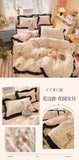 Korean Princess Style 4Pcs Floral Ruffles Bedding Set Single Queen Size Soft Skin-friendly Washed Cotton Duvet Cover Pillowcase