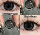 Hot Sale 1 Pair Colored Contact Lenses for Eyes with Diopters 0~-8.00 Degree Big Diameter Black Lenses Soft Korean Lenses