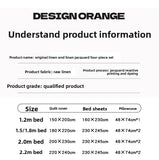 Ikeehome  new class A high gram weight linen raw hemp four-piece set jacquard quilt cover bed sheet student dormitory three-piece set