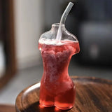 Ikeehome  Creative Human Body Glass Wine Drinkware Cocktail Tumbler Juice Cup Funny Kitchen Coffee Latte High-footed Mug Glassware Barware