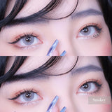 Brown Contact Lenses Natural Gradient Circle Lenses with Golden Pattern 14.2mm Cosmetic Colored Contacts for Daily & Party Wear