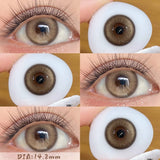 1 Pair(2pcs) Clever Brown/Black-Gray/Coffee Big Eye Enlarging Colored Contact Lenses 14.5mm Half Yearly High Moisture