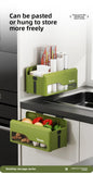 Foldable Desk Organizer No Drill Wall Mount Hanging Storage Box Space Saving Rack for Home Living Room Bedside Office Stationery