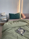 Simple Pure Color Cotton Bedding Set 00% Cotton Duvet Cover Bed eet Dormi Bed Canopy Sle Tee-piece Bedding Set