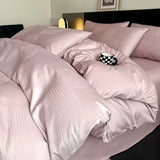 4Pcs Light Luxury High-end Sense 160 Pcs 100% Cotton Tribute Satin Jacquard Quilt Cover Sheet Simple Bedding