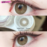 2PCS Color Contact Lenses (Pearl Series) Brown Natural Lenses Gray High Quality Eye Contacts 14.5mm Big Pupil Beauty Lense