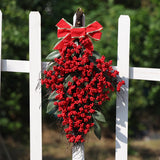 New Arrival: Poinsettia Wreath, Christmas Decoration, Wall Hanging, Artificial Upside-Down Tree, 30x50 cm