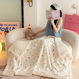 Ikeehome  New Milk Fleece Multifunctional Blanket Household Thickened Leisure Blanket Lamb Fleece Dormitory Quilt Cover Dual-purpose