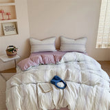 100% Cotton Floral Bedding Set Single Queen King Size Washed Cotton Soft Duvet Cover Bed Sheet/Fitted Sheet Pillowcases 3/4Pcs