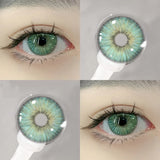 2pcs/1pair Green Iris Colored Contact Lenses Coloured Softlens